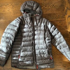 Rab Men's Hooded Down Puffer Jacket in Gray